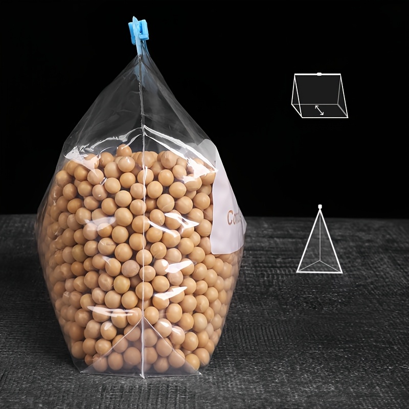 10pcs Transparent PE Storage Bags with Sliding Rope Seal - Reusable, Fresh-Keeping for Refrigerator & Freezer, Ideal for Fruits, Vegetables, Meats, and More, Food Storage