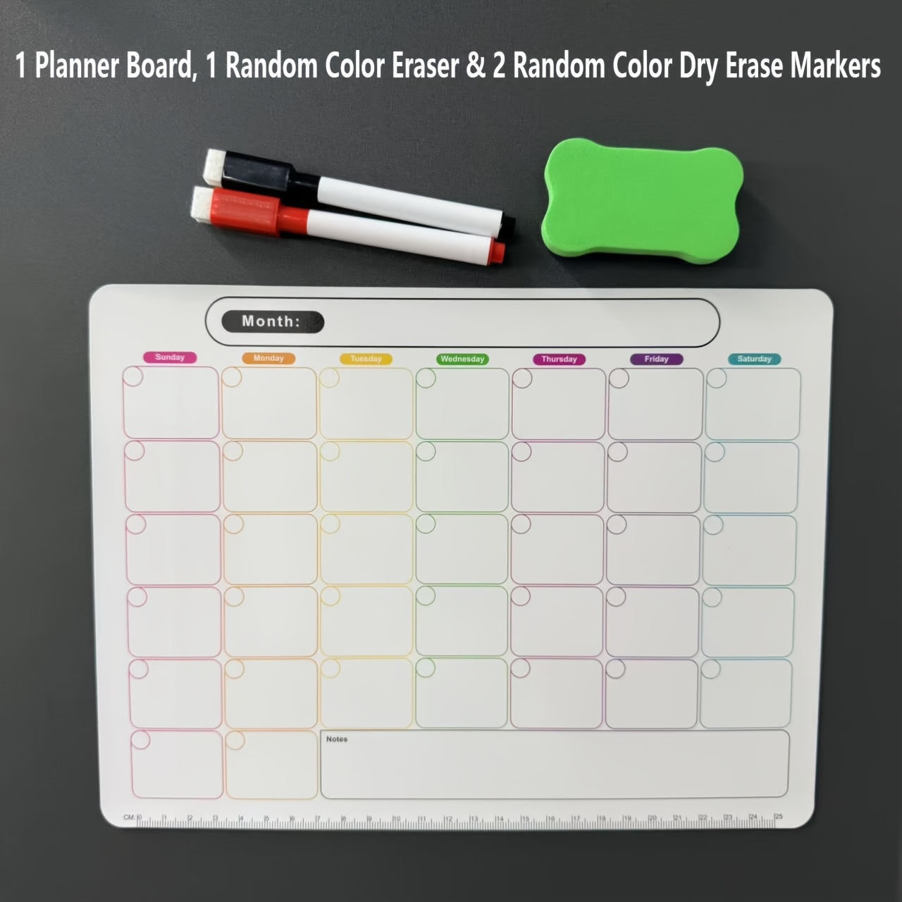 TEMU 4pcs Magnetic Refrigerator Calendar Whiteboards Dry Erase Full Random Move Moisture-proof Edge Roll Prevention Memo [1 Board 2pcs Pens 1pc
