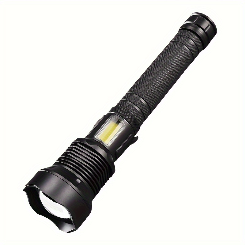 

10000mah Rechargeable High Led Flashlight, P70 4- Tactical Light With Manual And Side Cob, Ideal For Emergencies, Camping, Hiking, Fishing, Garden, Security, Road, Garage - Usb Type-c Charging