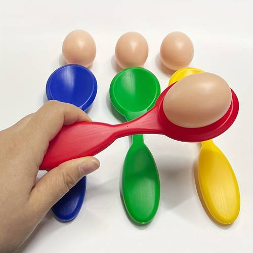 1 set multicolor egg balancing spoon game suitable for easter spring festival new year parties egg balancing competition with spoons egg run races for color challenging activity