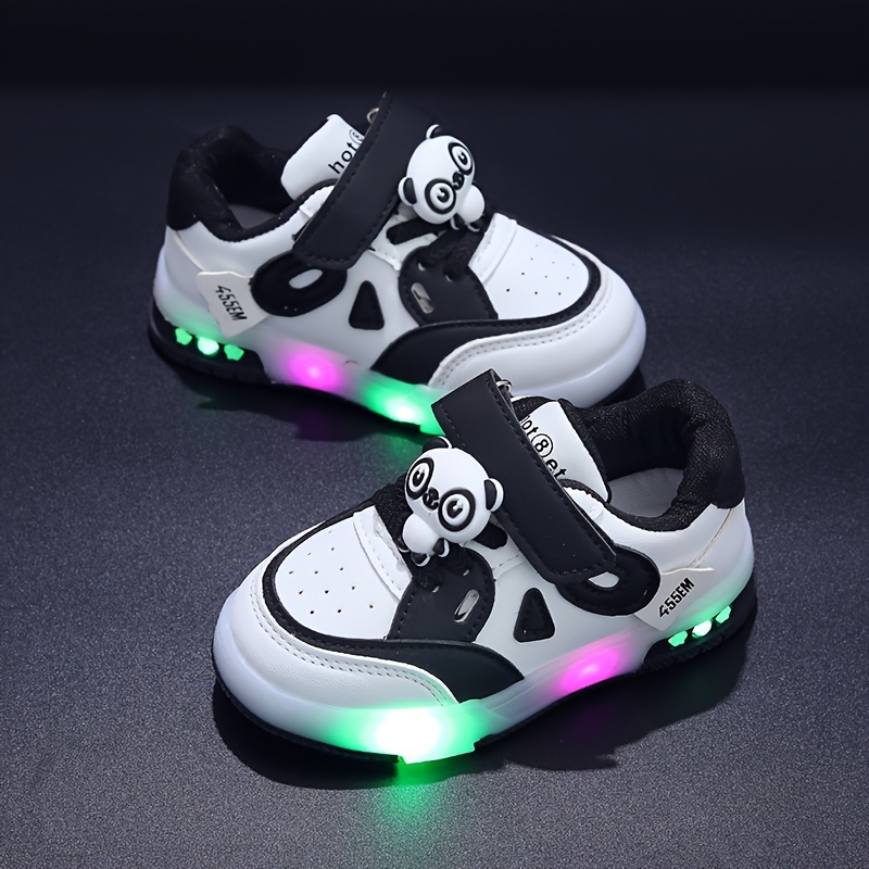 zapatillas deportivas luces led niños jóvenes diseño panda Temu