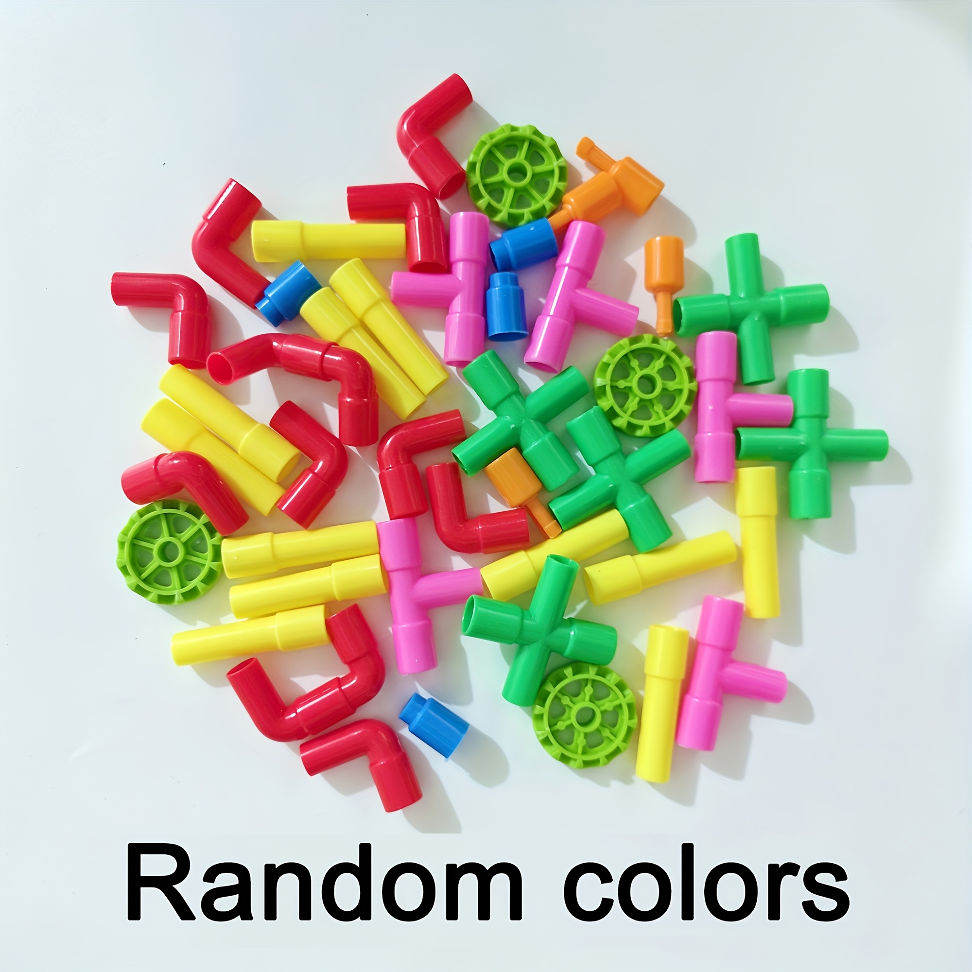 TEMU 130pcs/set, Pipe Building Block Puzzle Toy, Educational Toy, Pipe, Nozzle And Connector Structure, Infinite Creative Puzzle Block Set, Creative