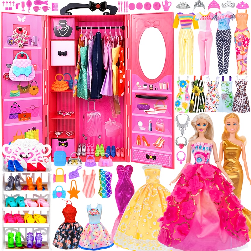 

11.5" Doll Set Clothes, Accessories & - Includes Gowns, Swimsuits, Outfits, , & (doll Not Included)