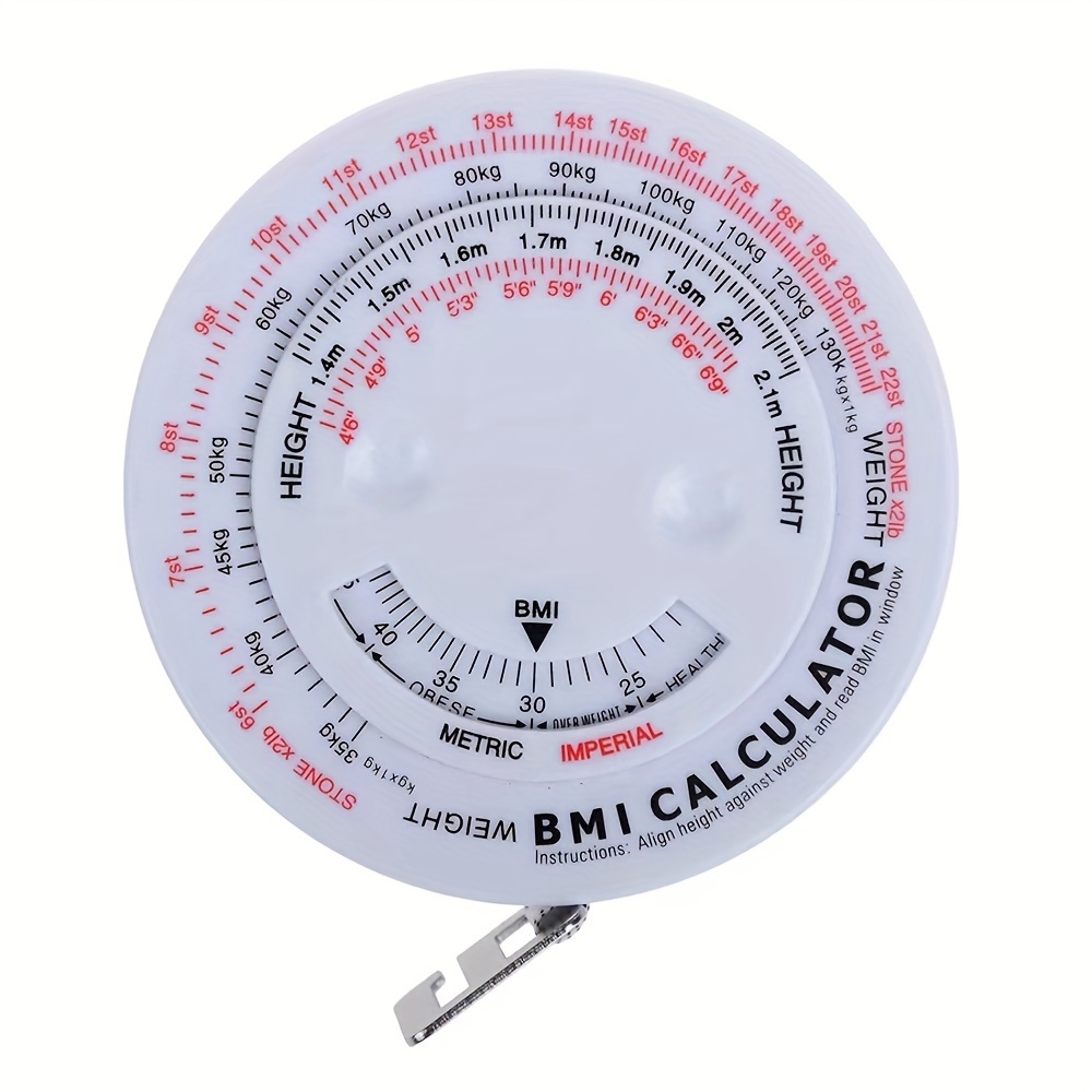 

1pc Healthy Waist Measuring Tape - Bmi Calculator, Auto-shrink, Large Round Soft Ruler For Body Measurements & Office Use