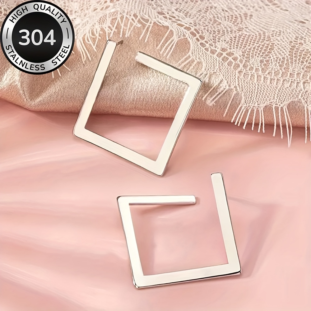 E-shop Hypoallergene Hochwertige Edelstahl Goldene Ohrringe, Verblassungsfest, Einfach Elegant, Modische Damenohrringe für den oder Partys,
