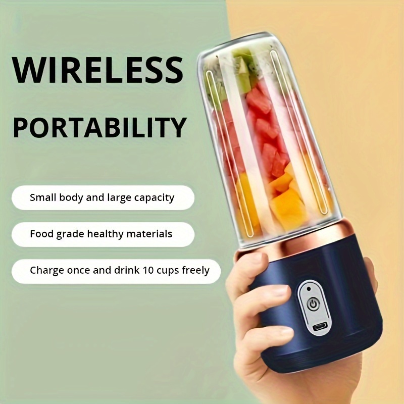 portable blender a personal mixer for smoothies and shakes   with a travel lid 400ml usb rechargeable mini blender fruit juicing cup featuring   suitable for kitchen home and travel details 12