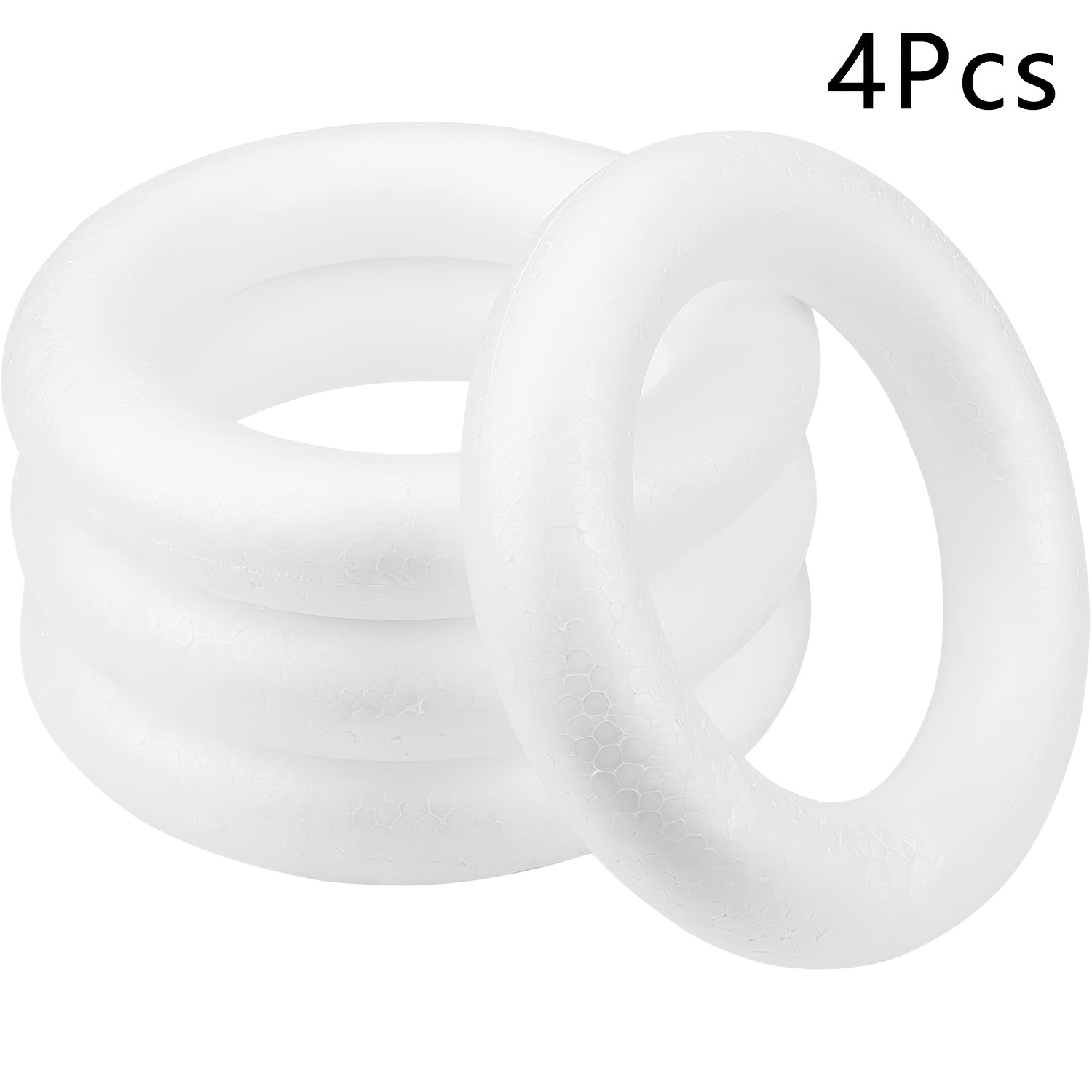 4pcs 10 inch craft foam wreath durable white polystyrene foam ring round foam wreath for diy arts crafts floral projects decorations foam wreath forms foam rings wedding decorations festival party decoration