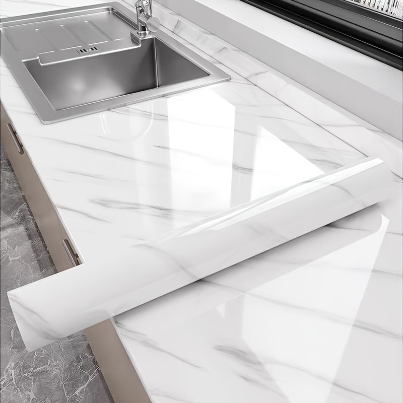 Image of Kitchen Waterproof And Oil Smoke Sticker For Marble Tabletop, Kitchen Stove Top Surface Film, Furniture Protection