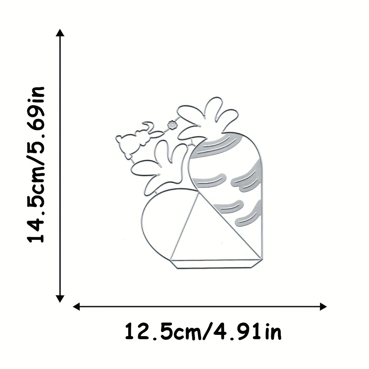 1pc Carrot-shaped Box Cutting Die, Rabbit Easter Cutting Template For Scrapbooking, Card Making, Photo Albums, And Embossing Crafts