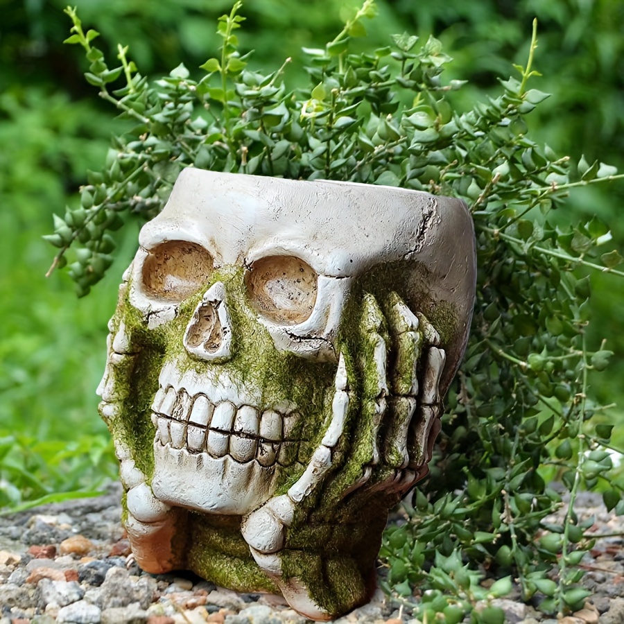 Large skull online planter