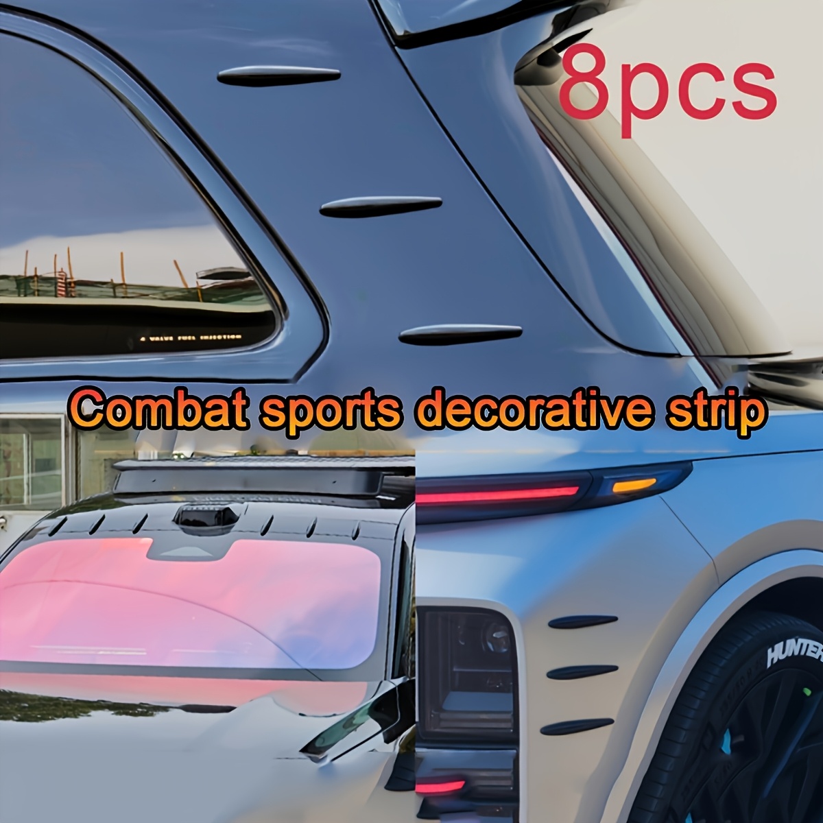 [hd-809 Directional Sticker] 8pcs Car Exterior Decoration Leaf Board Trim Car Modification Small Trim Car Sports Trim Car Decoration Sticker Directional Sticker Universal Style Peel And Stick