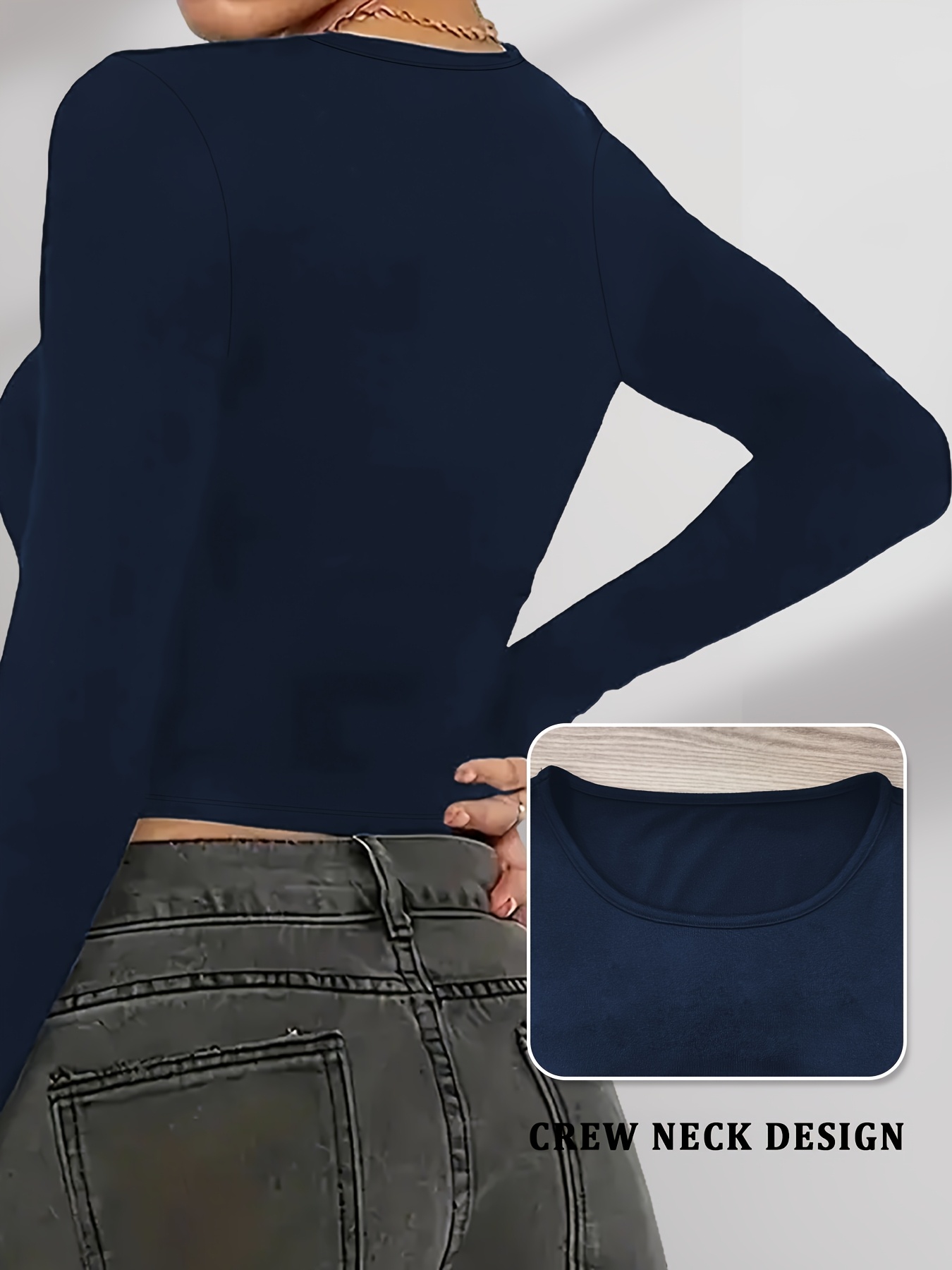 womens high   long sleeve t shirt full coverage solid color athletic crewneck top non workout shirt suitable for running   training casual wear machine washable stretch fitness apparel details 1