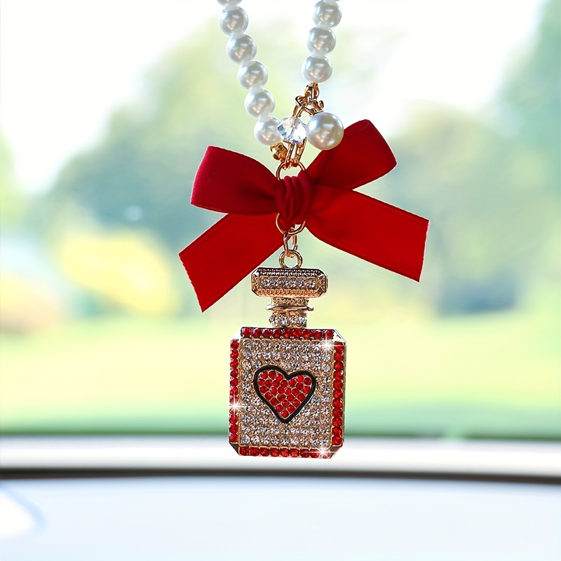 fashion bow perfume bottle car interior ornament exquisite   rearview mirror hanging car accessory Product details 2