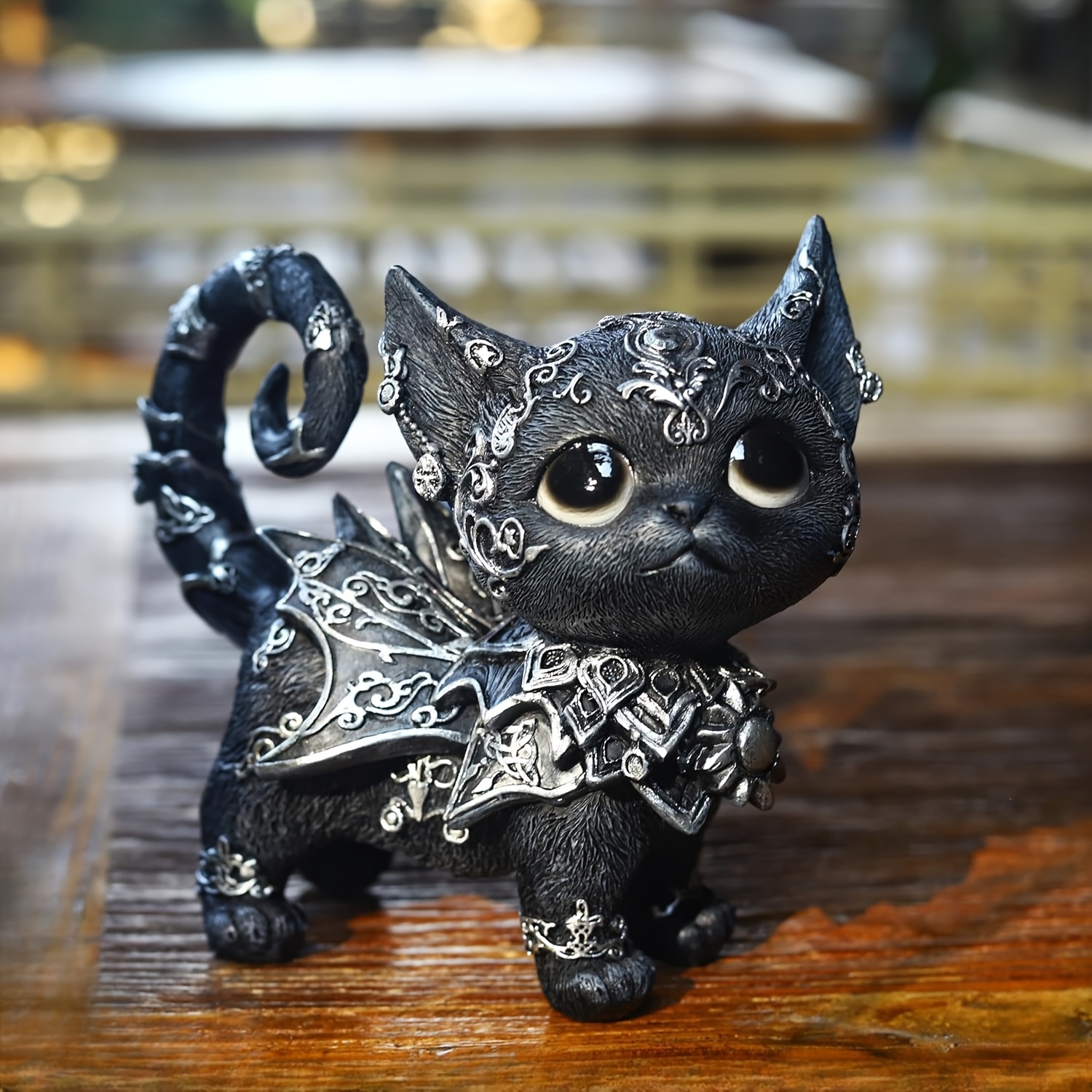 TEMU Gothic Black Cat Statue, Mysterious Home Decoration, Witchcraft Altar Ornament, Desktop Decoration, Gothic Style Ornament, Halloween Home
