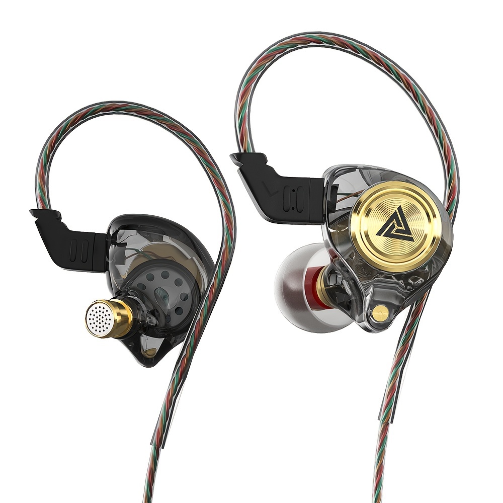 Image of Ak3 Dynamic Resin Headphones For Djs - 3.5mm Wired In-ear Earbuds With Microphone, Stereo, Powerful Headset For Sports, Gaming, And Gym Use