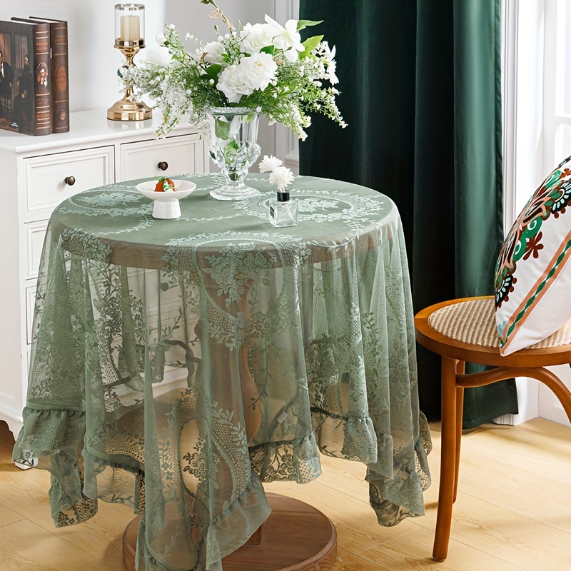 

Elegant Lace Tablecloth - Durable, Multi-use For Dining & Parties, Perfect For Weddings, Banquets, Picnics - Polyester, Round/square Shape Table Cloths For Round Tables Tablecloths