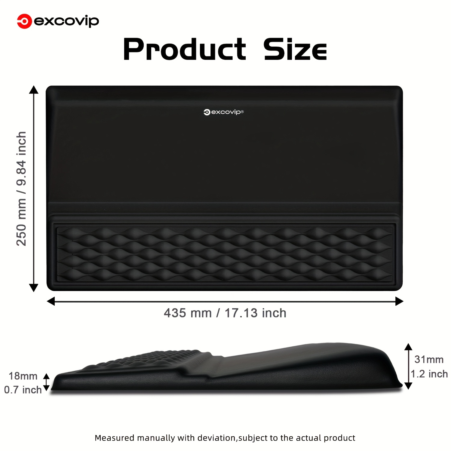 Image of 1pc Pack: Pu Keyboard Stand Wrist Rest Ergonomic Support For Wrist And Keyboard, Soft Comfortable Black Learning Office Gaming 43.5 X 25 X 3.1cm / 17.13 X 9.84 X 1.2 Inches
