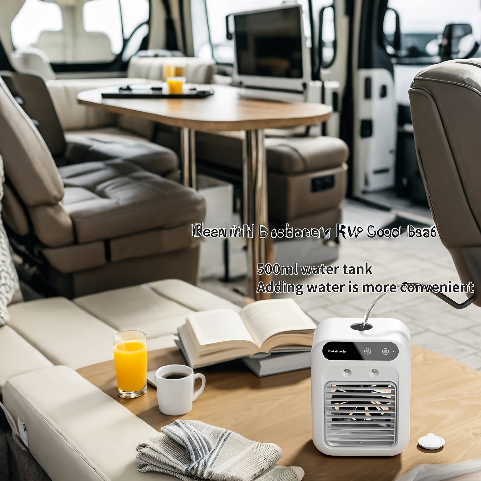 Portable RV Air Conditioner et Cooler - Mini ventilateur de climatisation rechargeable par USB - Dispositif de refroidissement de bureau portable - Mini refroidissement portable rechargeable par USB sans fil - Faible tension, fonctionnement silencieux, adapté pour dortoir, maison, bureau et voyage