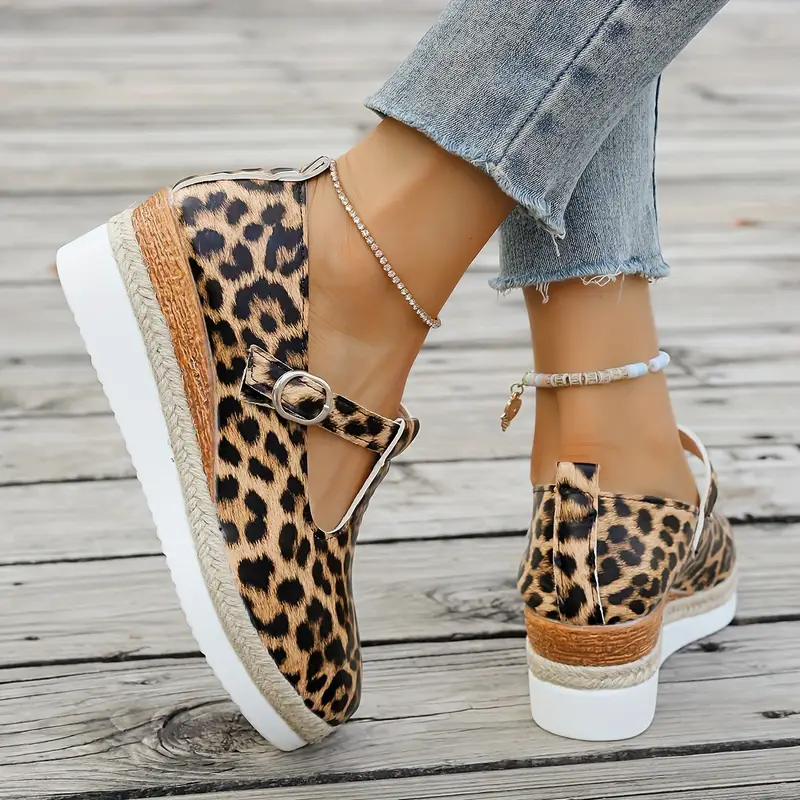 elegant womens leopard print loafers lightweight slip on casual shoes with for details 0