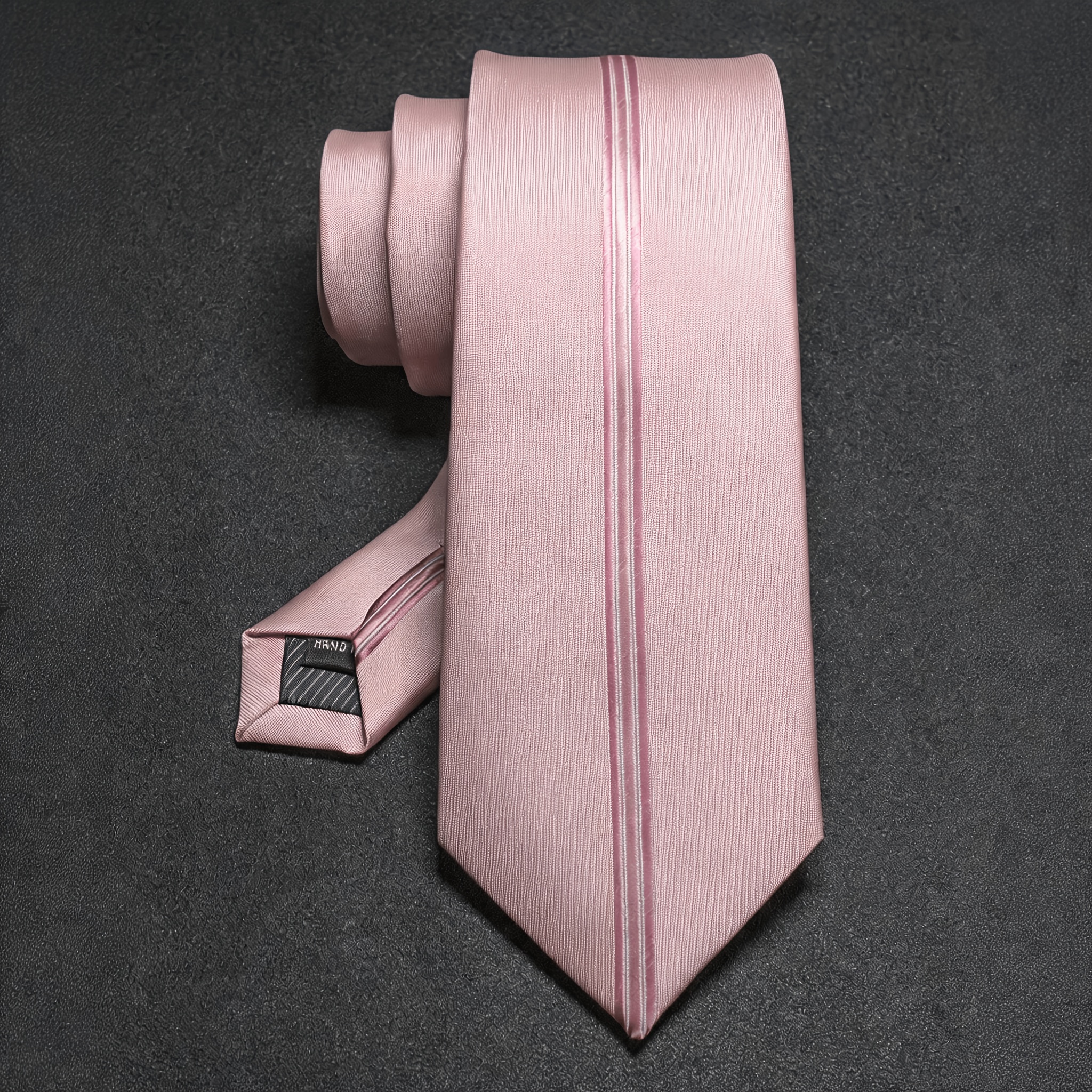 TEMU 1pc Men Striped Necktie, Elegant Woven Jacquard Neck Tie For Office, Wedding, Groom Formal Suit Decor For Men