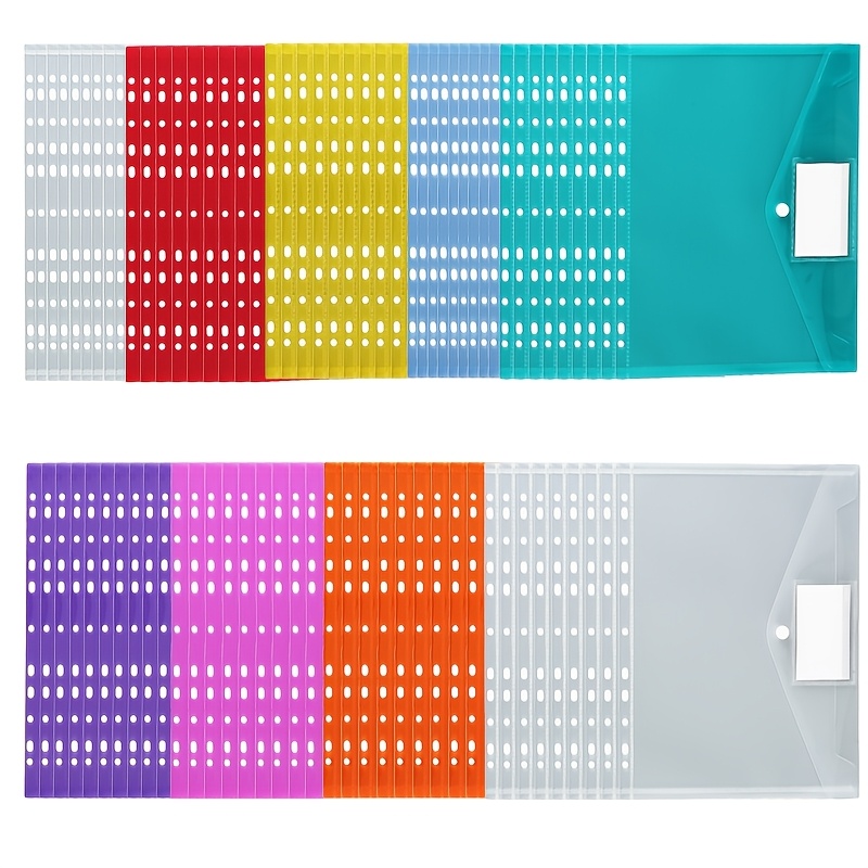 Image of 25/36pcs A4 Transparent Extension Folders With Button Buttons, Folder File Wallet With Letter Bag, And Bookmarks With 30 Business Cards, Suitable For Office, Teaching, And Learning.