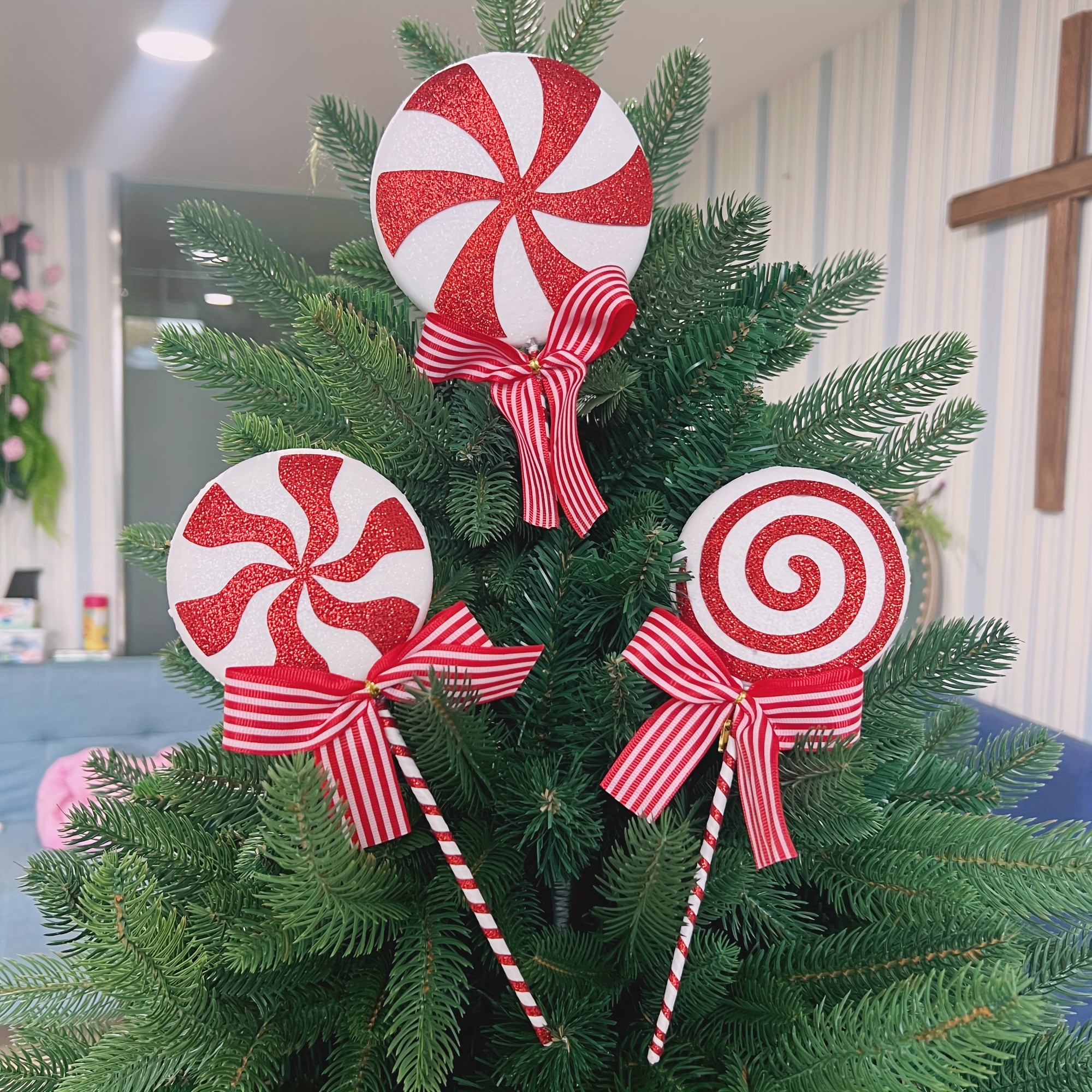 3pcs Set Christmas Tree Ornaments - Red Decorations For Parties, Halloween & - For , & Desktop