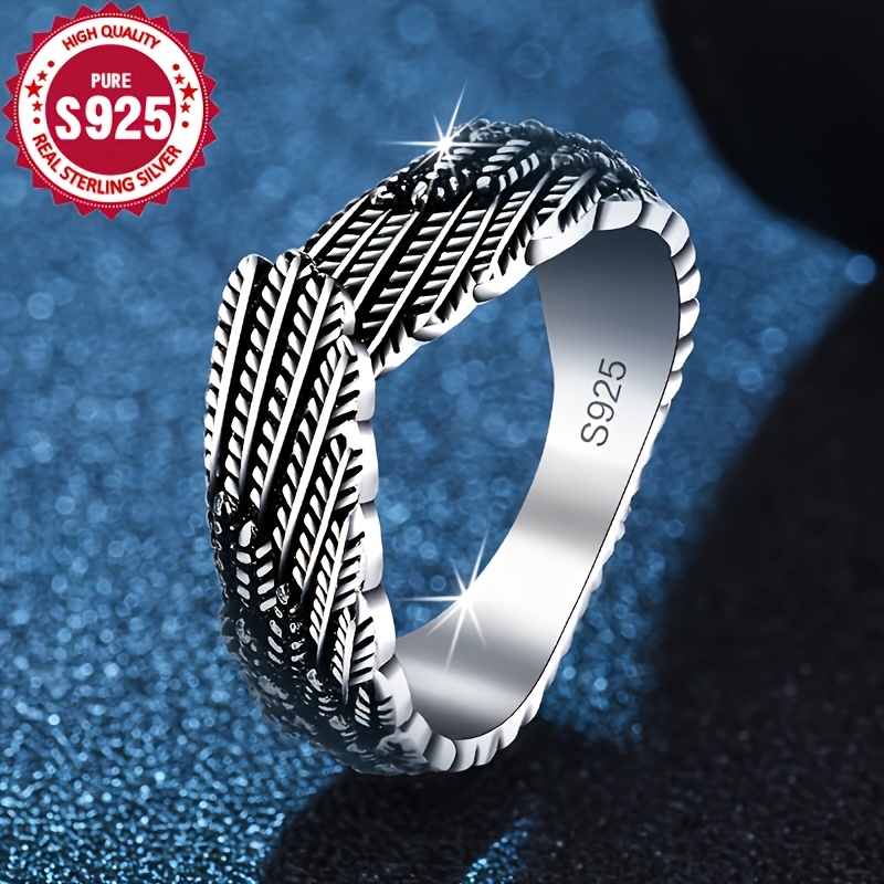 925 Hypoallergenic Winged Ring, Retro Minimalist Unique Finger Ring
