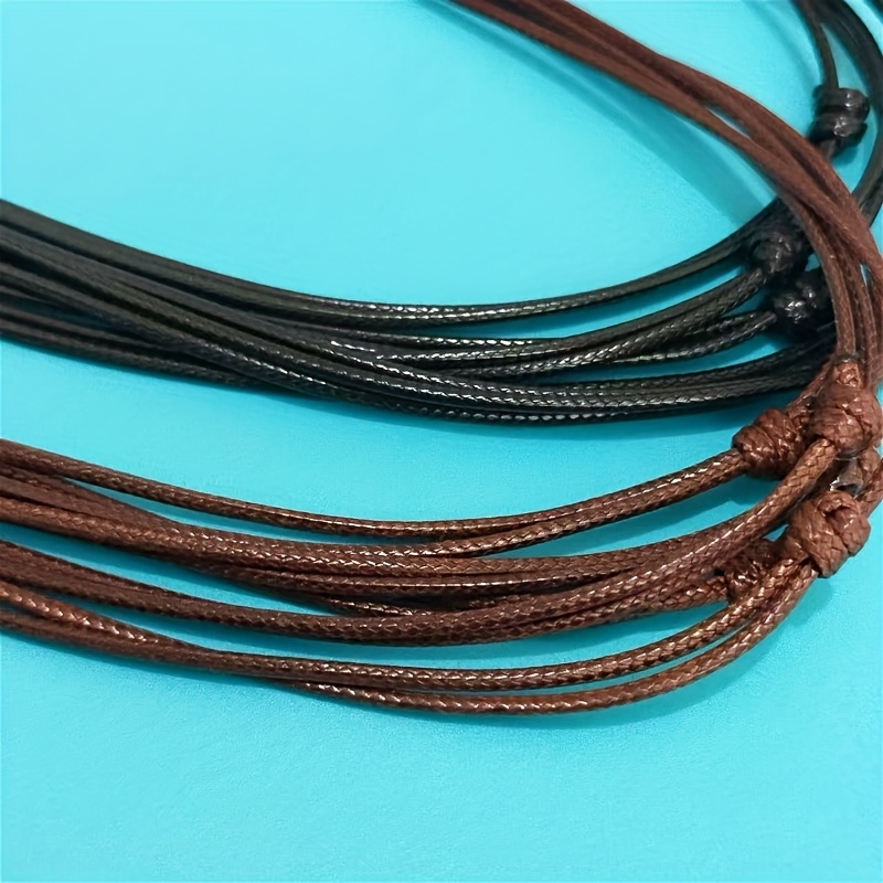 10pcs High-quality Wax Rope Necklaces, Adjustable Length