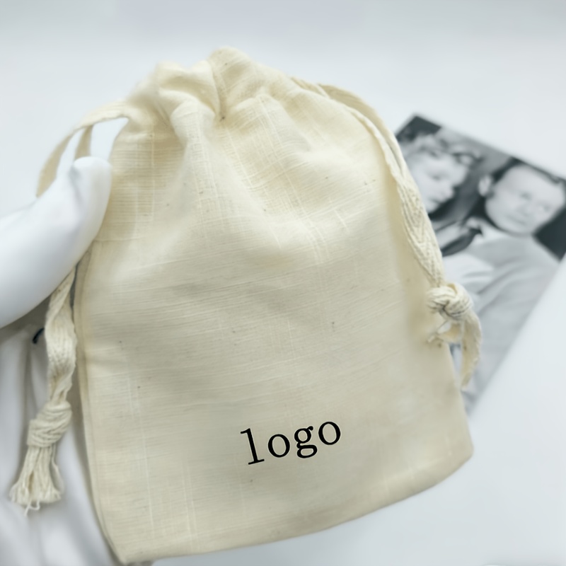 TEMU Gift For Her/him 50pcs Personalized Custom Logo Drawstring Bags. Size: 15/10cm Printable Jewelry Bag Jewelry Pouches. Gift Bag Drawstring Bag