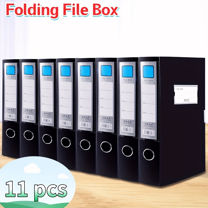 11pcs 7.5cm Box Thickened Folding Box A4 Data Test Paper Storage Box Large Capacity Office Supplies