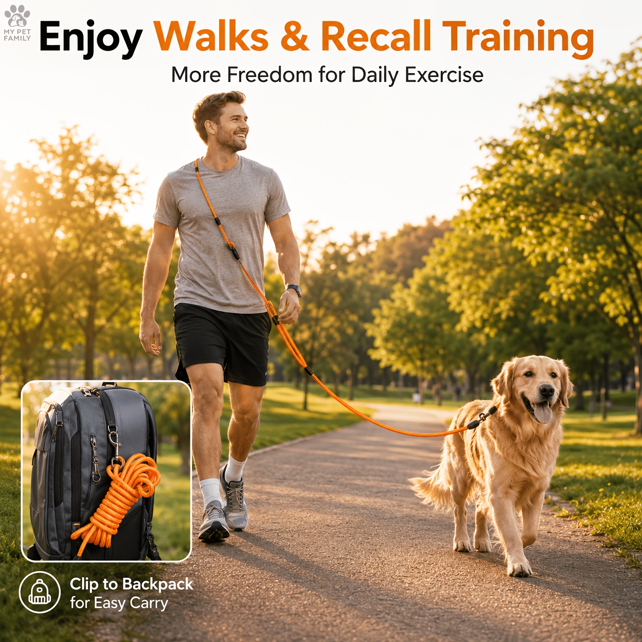Heavy-Duty Dog Training Leash, Weather-Resistant Nylon Material