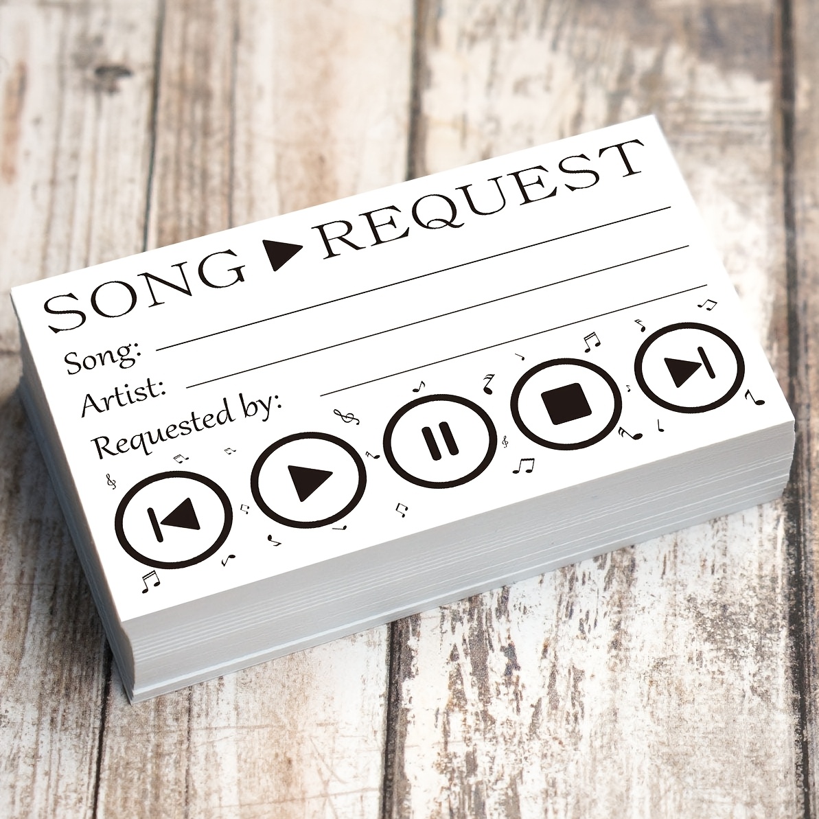 TEMU Cartes de demandes de chansons - Jouez des chansons de réceptions de mariage, de de promo, de dansantes, de groupes, de DJs, de concerts - Pack