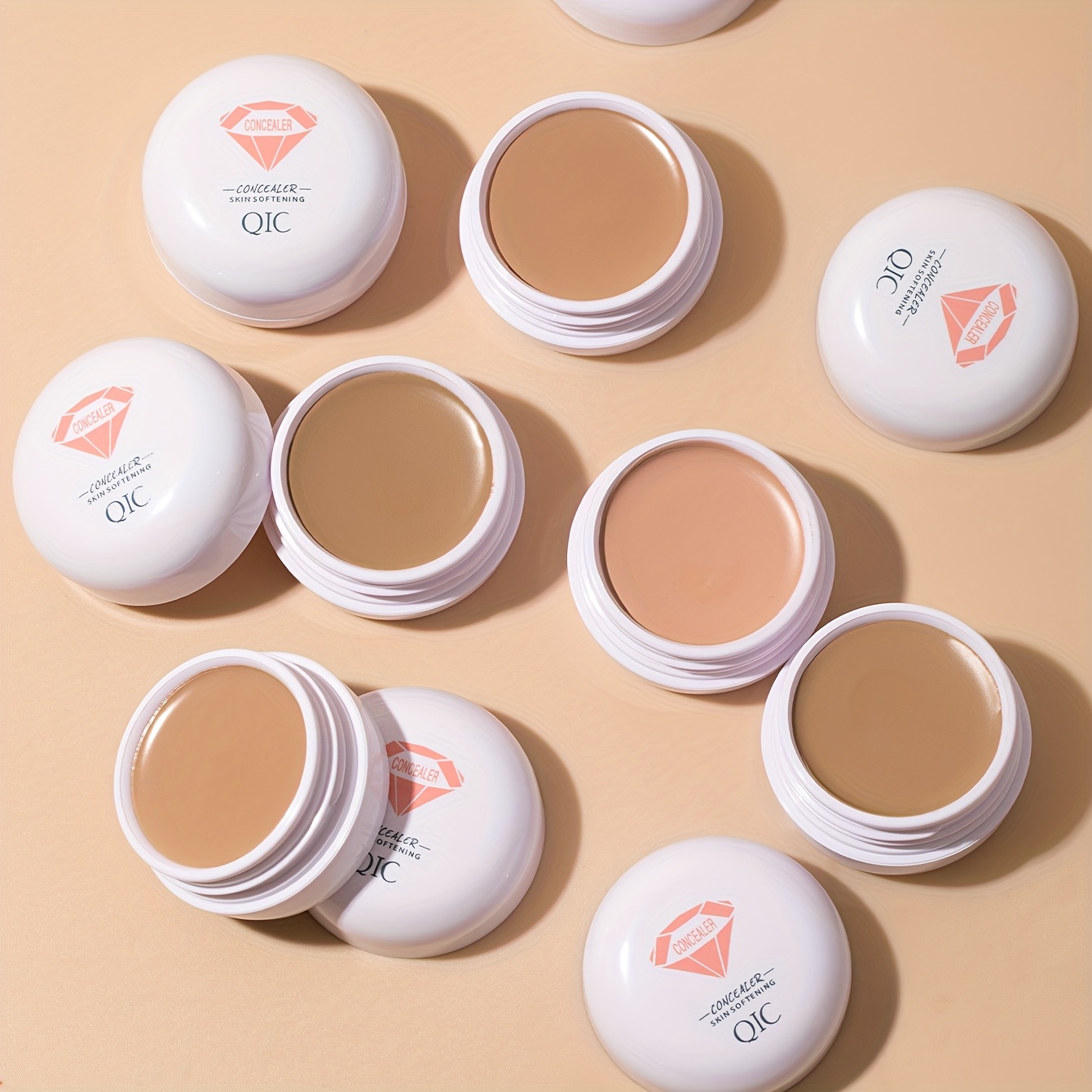 3 in 1 full coverage concealer waterproof     for all light beige types travel size long wear multi shade coverage hides dark circles spots for face