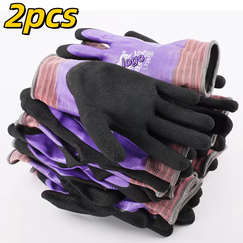 purple rose gloves thickened dishwashing cleaning gloves for women and men use in kitchen or bathroom indoor outdoor compatible with black accents Product details 4
