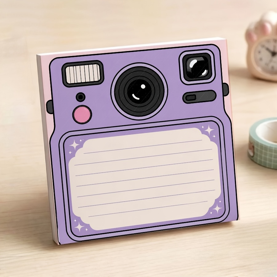 TEMU Cute Lined Non-sticky Notepad, Kawaii -off Memo Pad, Aesthetic Retro With Photo For Office School Desk Decor And Y2k Gifts