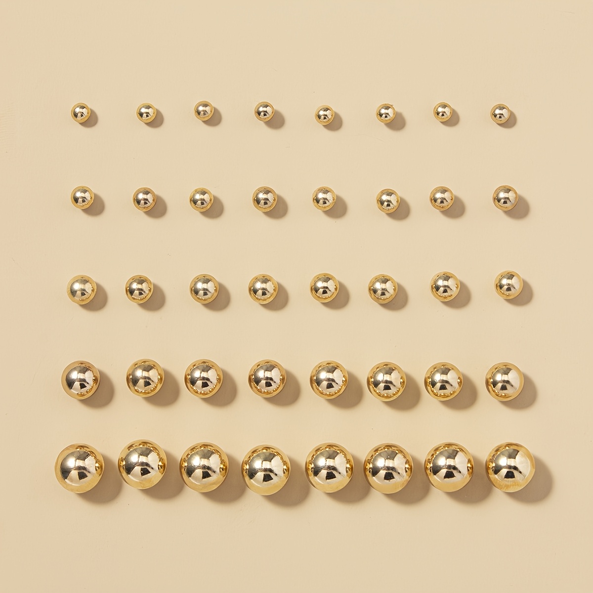 Image of A 40pcs Set Of Fashionable, Simple, And Cute Round Stud Earrings For Women, Suitable For Daily Wear, Multi-piece Holiday Gift Jewelry Set