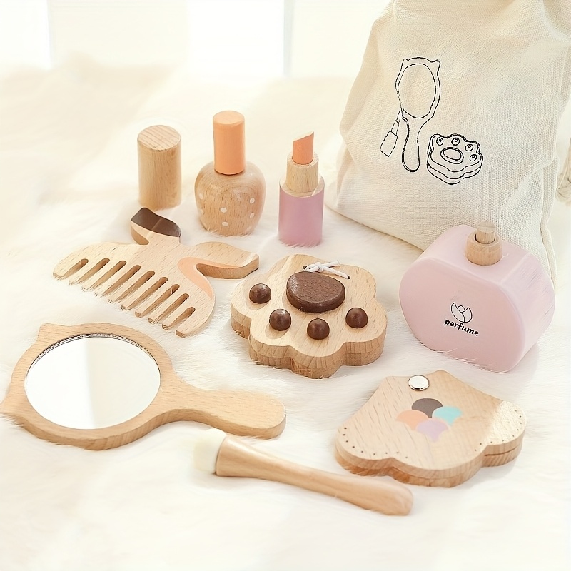 girls solid   makeup set with   comb perfume lipstick eyeshadow powder etc birthday holiday gift for kids aged 3 and up educational toy 0
