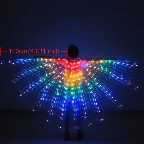 110 cm small colorful glowing dance wings