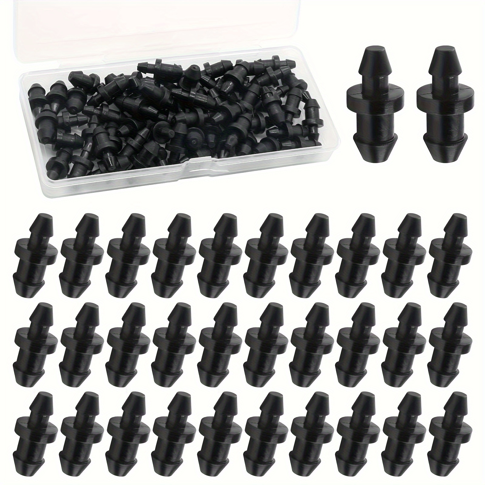 

60pcs, 1/4" Drip Irrigation Plugs, Black Irrigation Goof Hole Plugs Tube Closure Irrigation Stopper For Home Garden Lawn Pipe Supplies