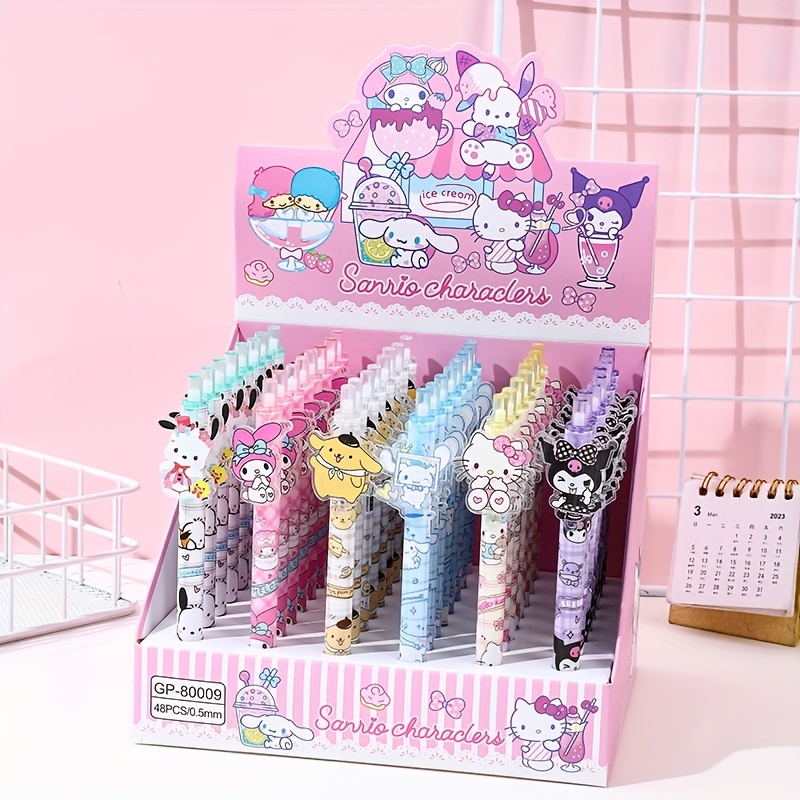 

[licensed] 6pcs Creative Cute Family Acrylic Patch Press Pen Cartoon Shape Press Gel Pen Black