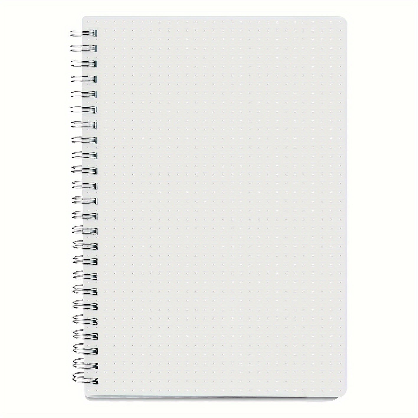 

Grid Notebook - A5 Bullet Dot Diary, 80 Sheets/160 Pages, 100gsm White Paper, Transparent Hardcover, 5.8x8.25 Inches