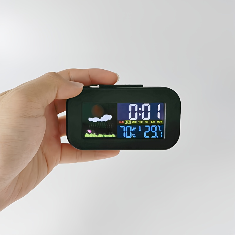1pc weather station clock backlit large screen real time