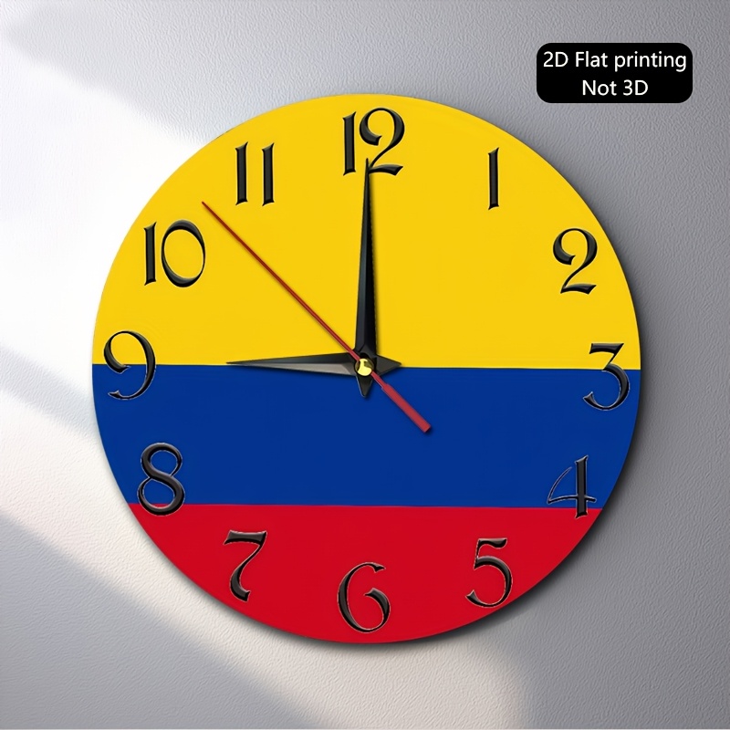 TEMU 1 , Reloj de Pared 2D, Diseño de de Colombia, Adecuado para Sala, Dormitorio, Oficina, Estudio, Decoración de Comedor, 2D