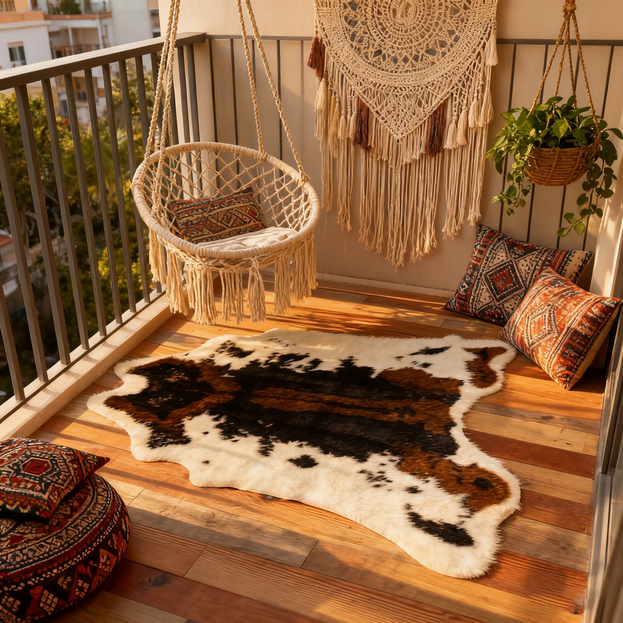 a wool cow print rug a featuring animal - Temu Canada