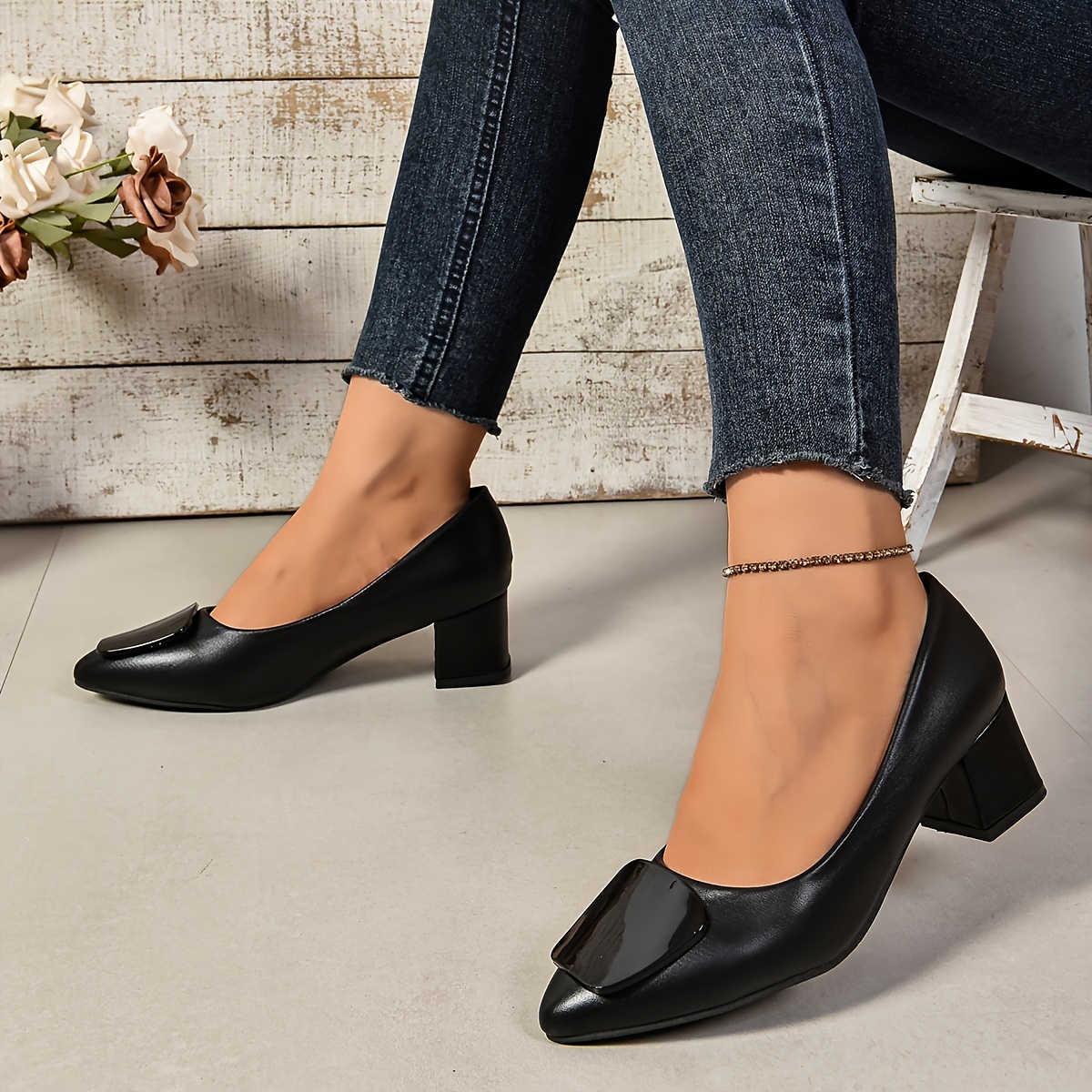 Tacones Elegantes Shein Zapatos De Tacon Bajo De Moda Zapatos