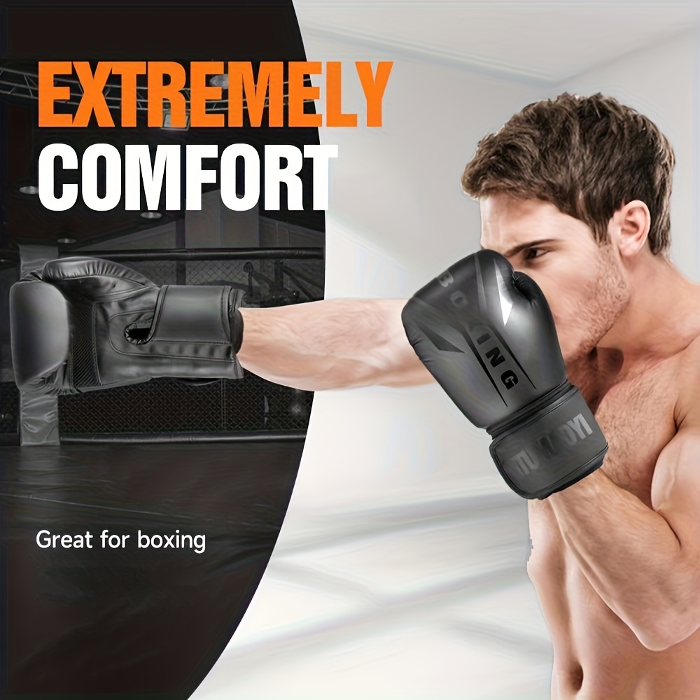 Multiple Sizes (10oz-16oz) Faux Leather, Professional Adult Boxing Gloves for Men and Women, Durable Adjustable Strap Closure, Ideal for Boxing and Gym Use