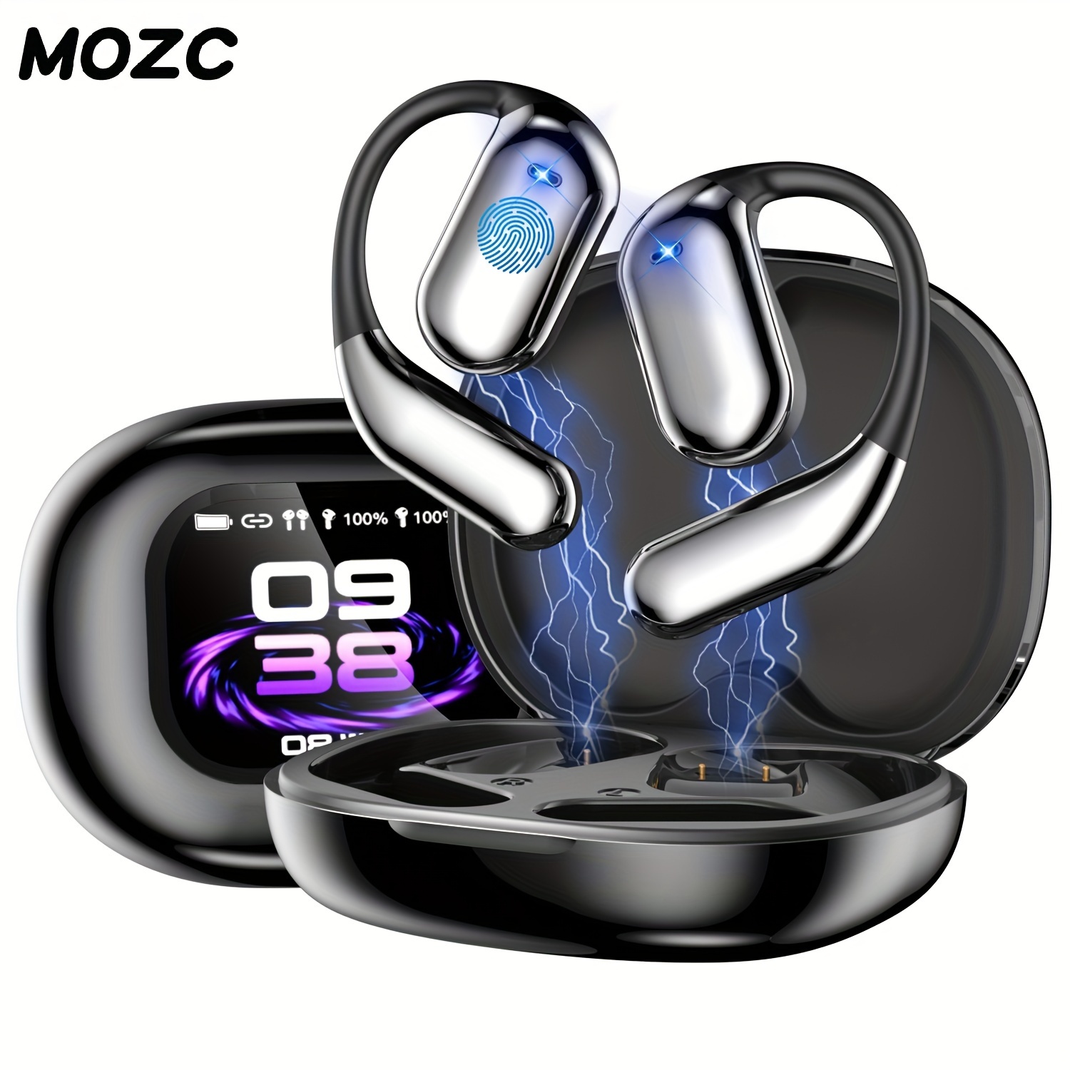 

Mozc Wireless Conduction Earphones Air Conduction Earplugs, Lcd Wireless Earphones, Ows Ear Headphones Earhooks, , Over The Ear , Display , Wireless Ear Wireless 5.4, Enc