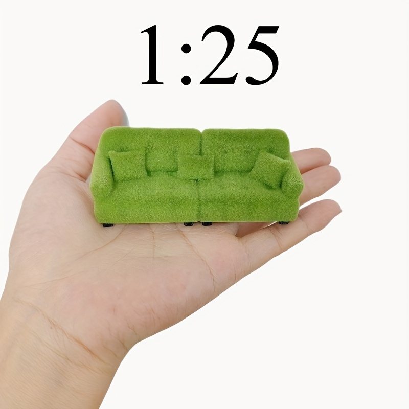 Canapé miniature 1/12 1/20 1/25 échelle 1/30 | Meubles de maison de poupée PLA Blanc Marron Vert - France