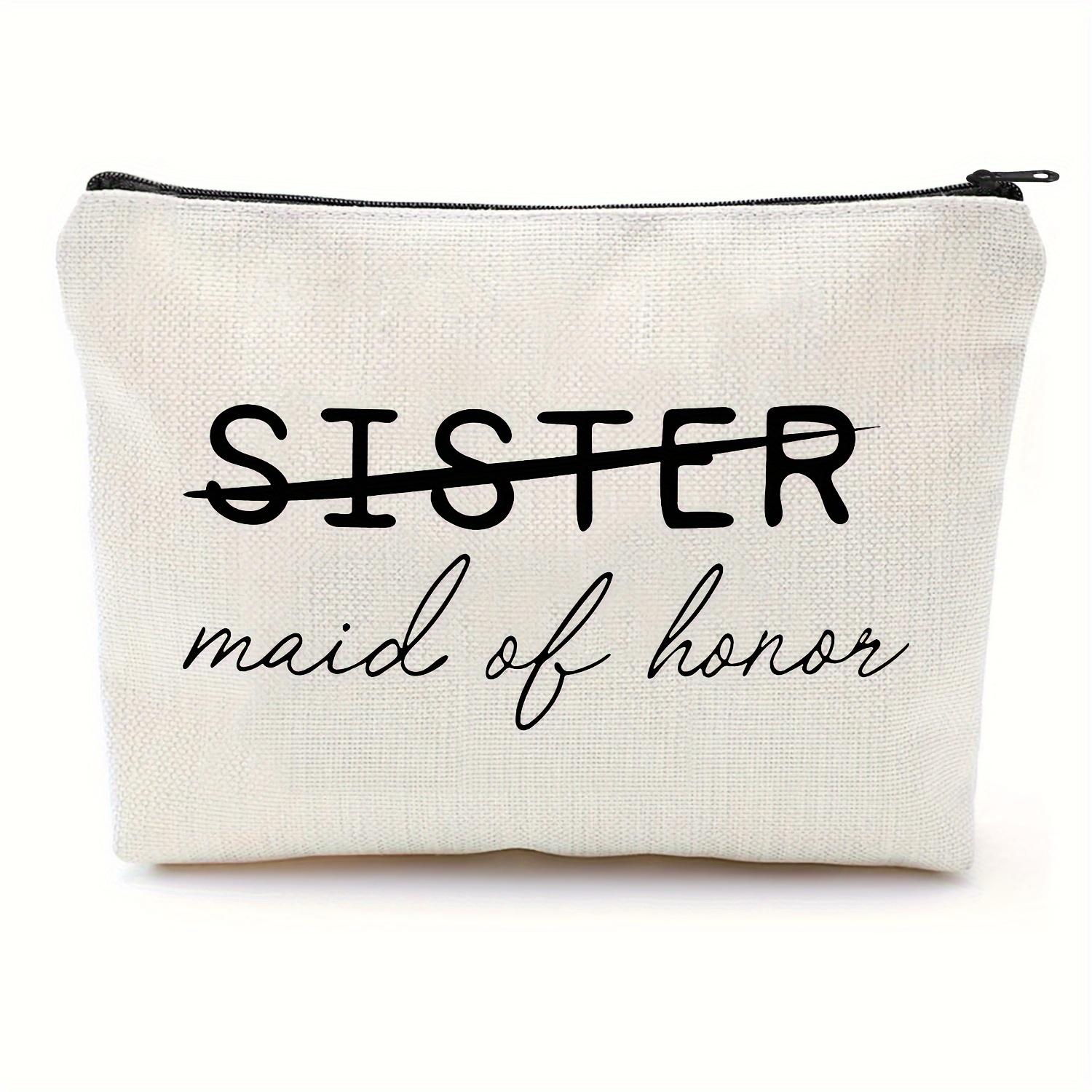 Image of Maid Of Gift From Bride - Bridesmaids Proposal Gifts- Bachelorette Party Gift For Maid Of - Wedding Gifts For Sister Her Women- Makeup Bag Cosmetic Bag Travel Pouch Gift