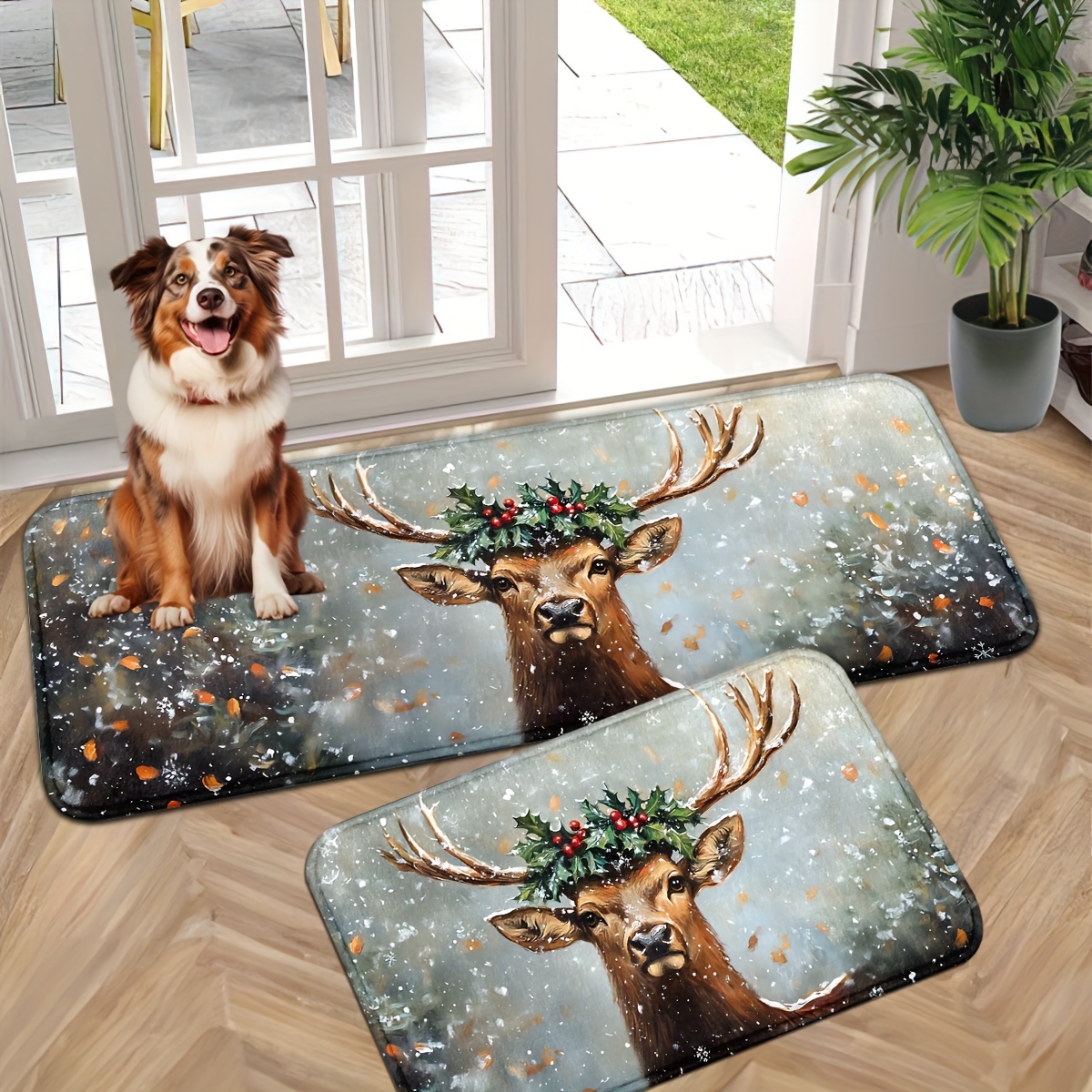 

Deer Door Mats, Suitable For Indoor And Outdoor Door Mats, Bathroom Mats, Gifts For Moving Into , Christmas Decorations, Christmas Gifts